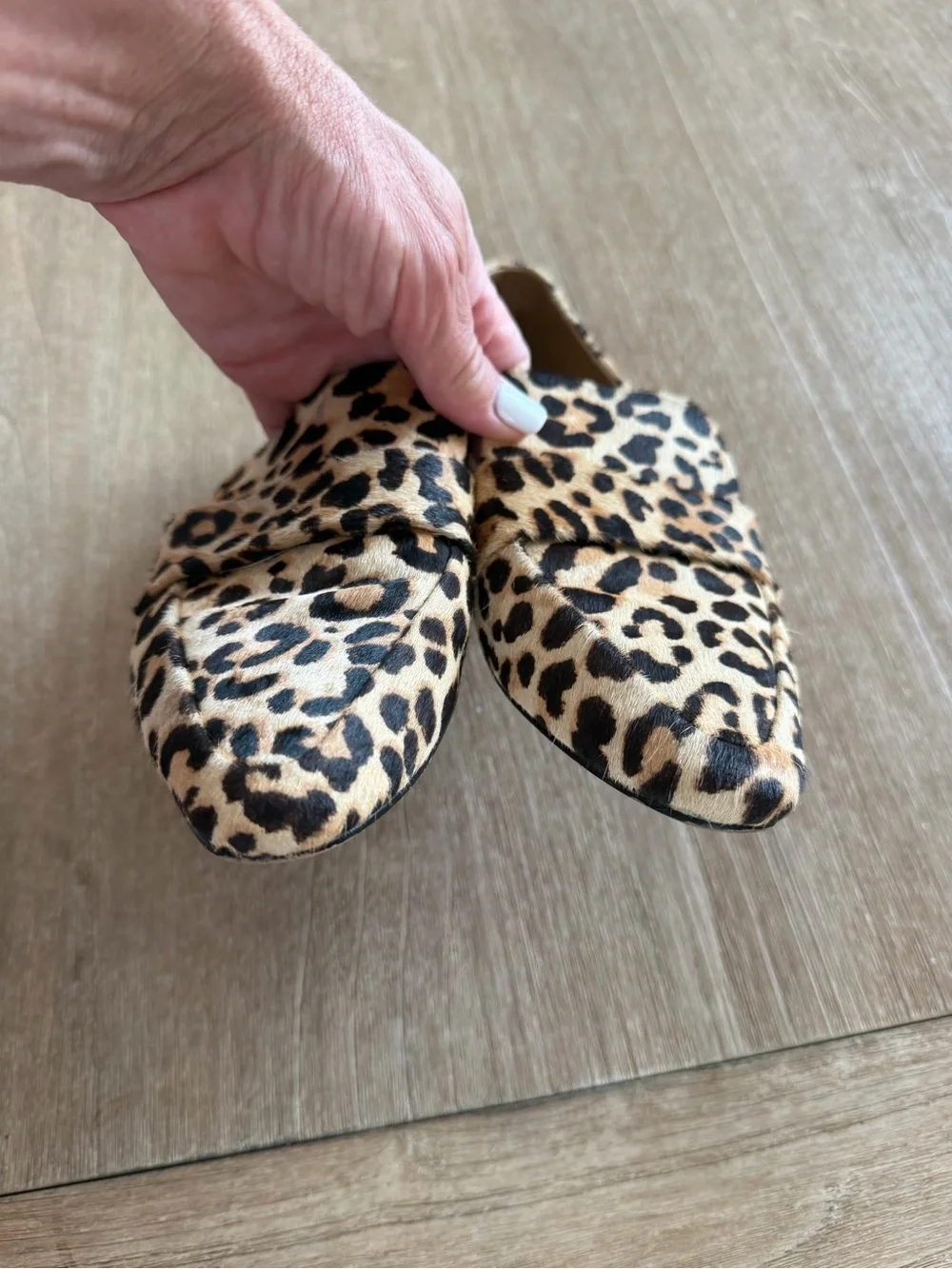 Steve Madden Leopard Print Pointed Toe Loafers - Tan, Black - Picture 6 of 7